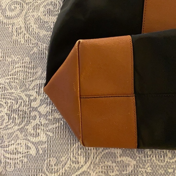 Tory Burch Black Nylon Tote/Camel Accents - Picture 12 of 16